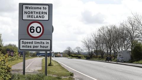 A sign that reads: Welcome to Northern Ireland - Speed limits in miles per hour