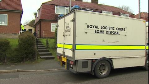 A bomb disposal vehicle on Bron y Wern, Bagillt