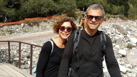 Dror Kaplun with his wife Marcelle, who was killed in the Hamas attacks