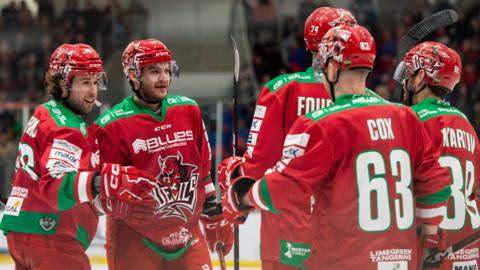 Cardiff Devils players celebrating