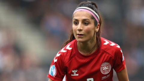 Nadia Nadim playing for Denmark