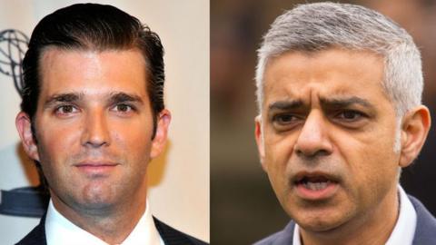 Donald Trump Jr (left) and Sadiq Khan