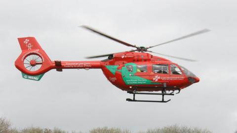 The new Wales Air Ambulance helicopter