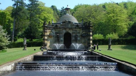 The cascading water feature at Chatsworth