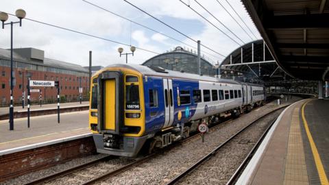 Stock image of a Northern train at Newcastle's Central Station