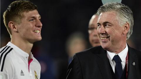 Carlo Ancelotti and Toni Kroos