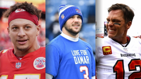 Patrick Mahomes, Josh Allen and Tom Brady