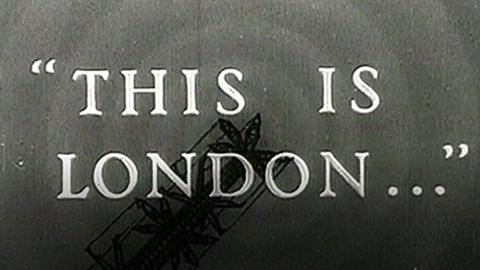 This is London graphic from a newsreel