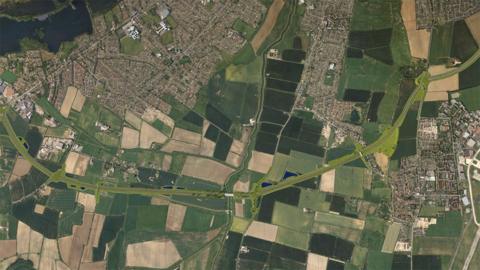Aerial view of proposed ring road