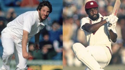 England all-rounder Ian Botham and West Indies batsman Viv Richards