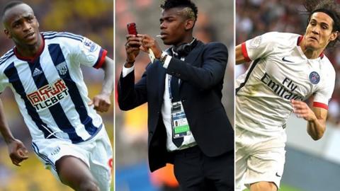 Saido Berahino, Paul Pogba and Edinson Cavani