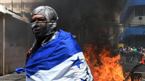 Protester during clashes with police