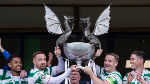 The New Saints lift the Cymru Premier trophy