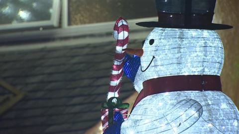 Christmas decoration of a giant snowman