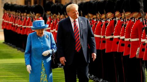 The Queen and US President Donald Trump in July 2018