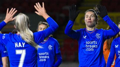 Rangers' Brogan Hay and Jane Ross celebrate