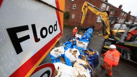 Flood defence work near the River Ouse