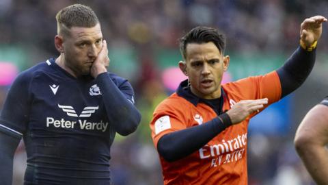 Referee Nic Berry ruled no-try on the last phase of play at Murrayfield