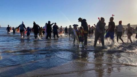 The annual New Year's Day dip in Scarborough