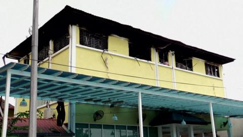 Burnt-out dormitory