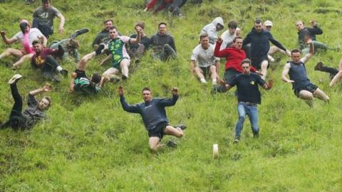Cheese rolling contest.