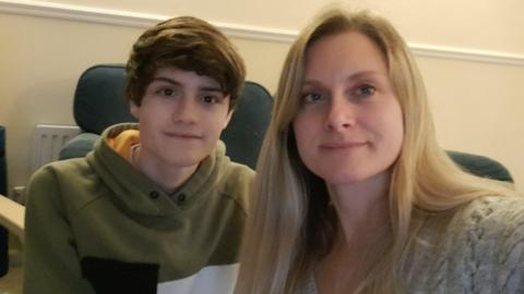 Gemma Carlier and her son