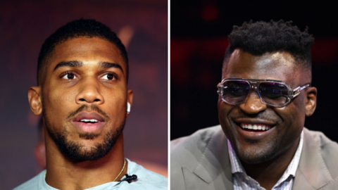 Split image of Anthony Joshua and Francis Ngannou