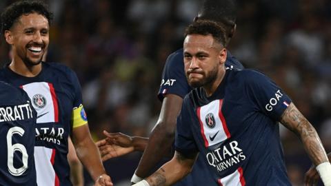 Neymar celebrates