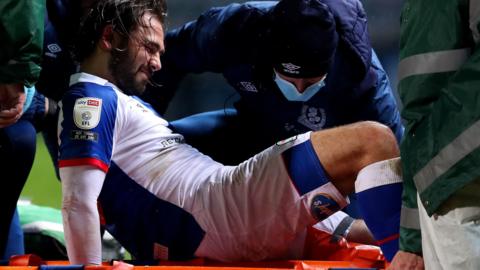 Bradley Dack injured in stoppage time of Blackburn's defeat by Brentford