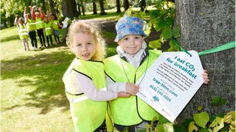 Sophia and Hugo from Flora Stevenson School helped launch the initiative