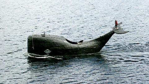 Tom McClean's whale-shaped boat Moby