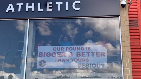 Charlton fans stage a protest at The Valley