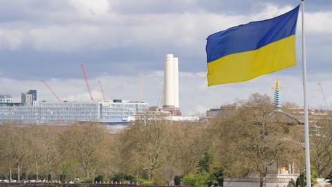 Ukraine flag in London