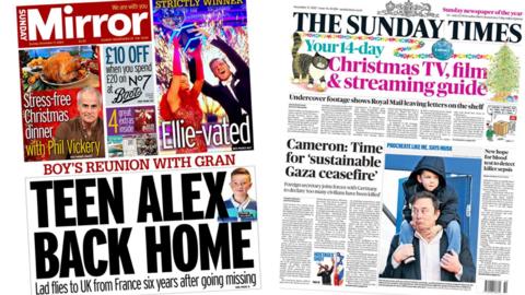 Sunday Mirror and Sunday Times front pages