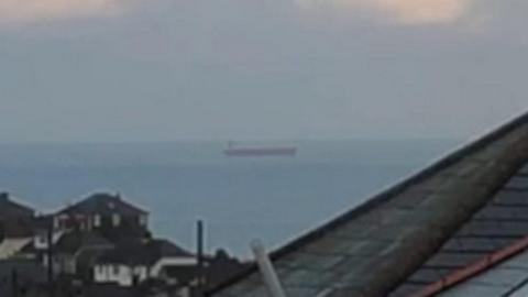 Tanker filmed from afar