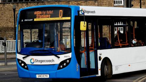 A single-decker Stagecoach bus