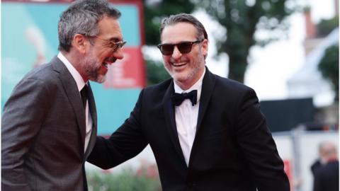 Todd Phillips and Joaquin Phoenix at the Venice Film Festival, 7 September 2019