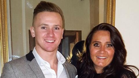 Corrie Mckeague with his mum Nicola Urquhart