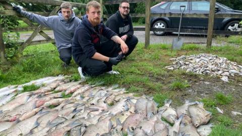 Anglers who use the fishing lake pictured with the dead fish