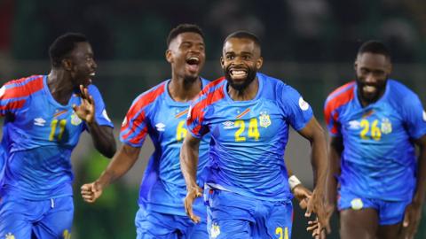 DR Congo celebrate penalty victory over Egypt