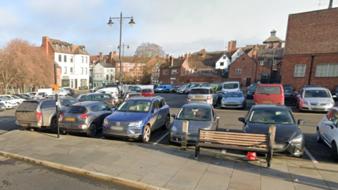 View of car park on Barker Street in Shrewsbury