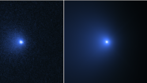 Three images of parts of the Bernardinelli-Bernstein comet