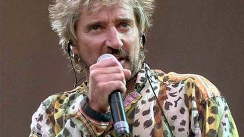 Rod Stewart performing during the Songs and Visions concert at Wembley Stadium