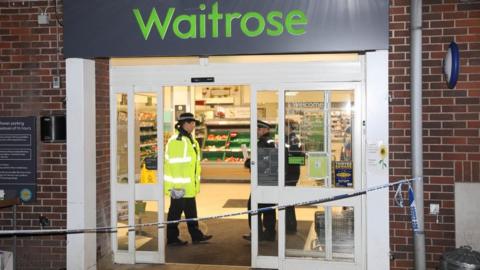 Police cordon across Waitrose in Lewes