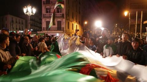 Algerians celebrating in the capital