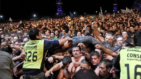 Scenes of crowd crush at concert in Argentina