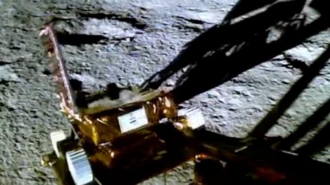 Isro image of the Chandrayaan-3 rover on the Moon