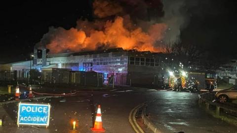 Fire at Oldmixon industrial estate