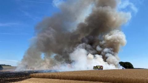 Smoke during a fire in Pewsey