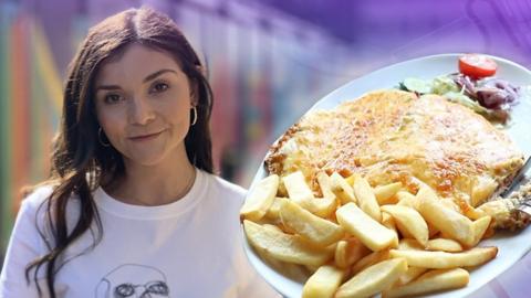 Instagrammer Sophie Spaldin and a chicken parmo